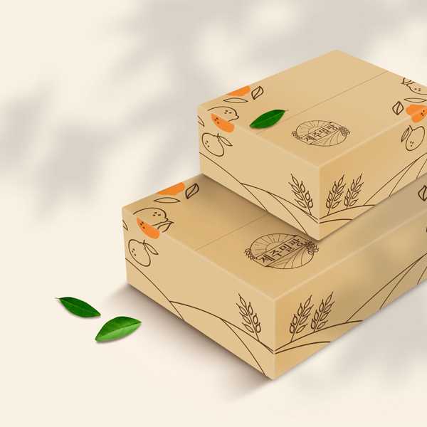 박스(상자) | 제주밀팡 농산물 박스 컨셉디자인 | 라우드소싱 포트폴리오. title=