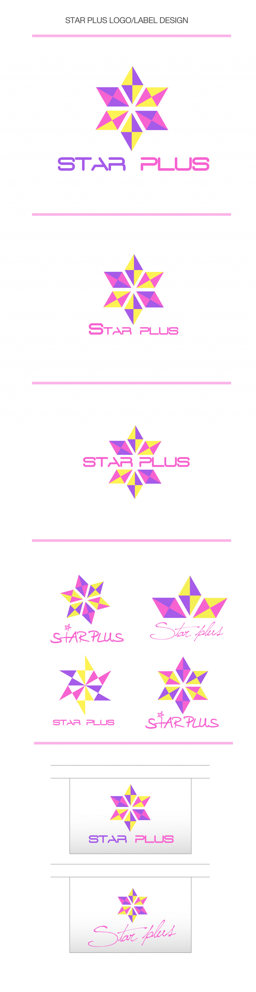 샥스핀픽쳐의 Star Plus / STAR PLUS 라벨 로고 디자인 상세이미지