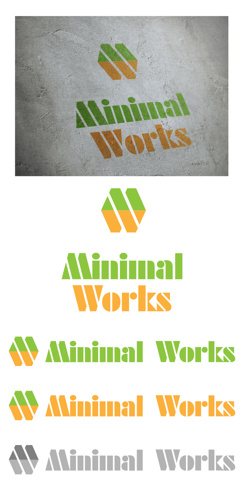 의 minimal works (미니멀웍스) 의 BI를 만들어주세요 상세이미지