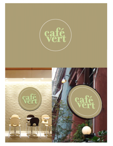 café vert 로고+간판 디자인 2위 수상작