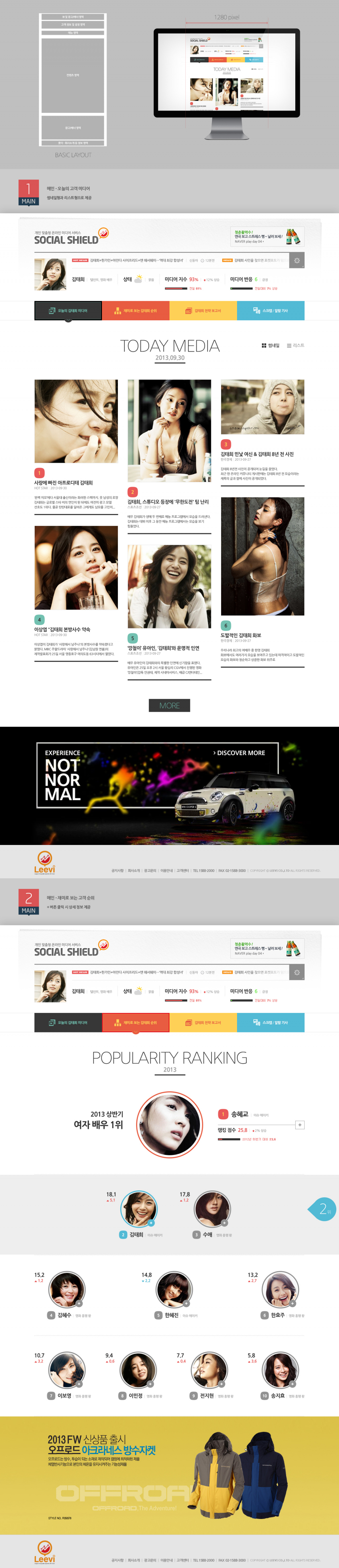 design_5ive의 미디어 분석결과 전달을 위한 웹 디자인 의뢰 상세이미지