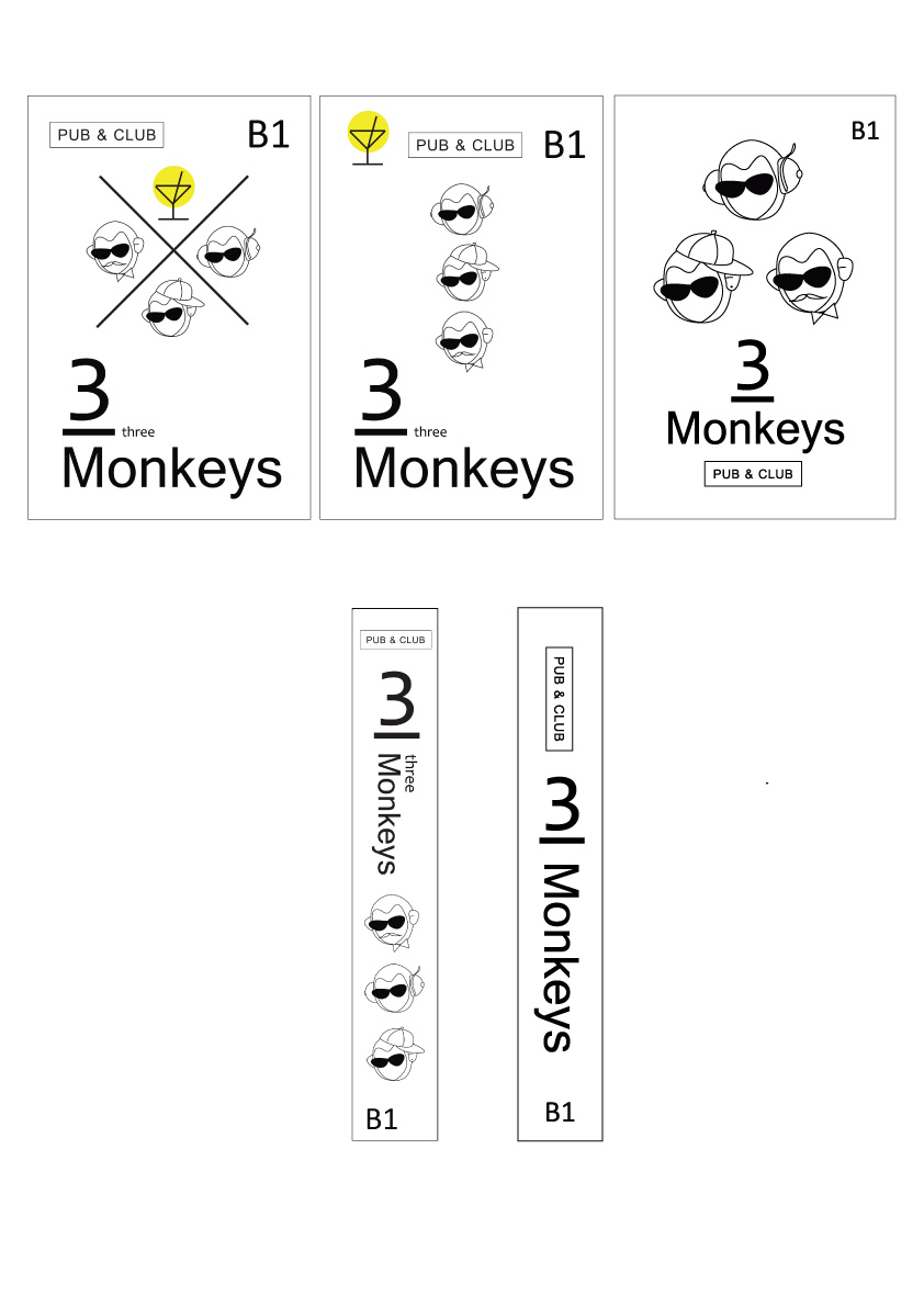 의 쓰리몽키즈 PUB & CLUB 간판디자인 상세이미지