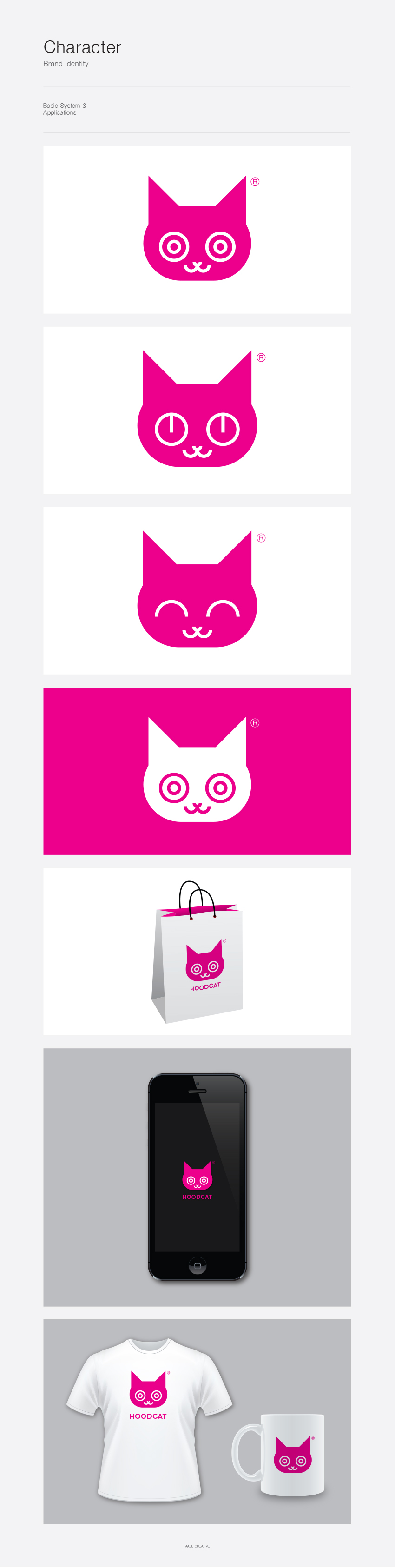 AALL의 핑크 고양이 캐릭터 디자인 상세이미지