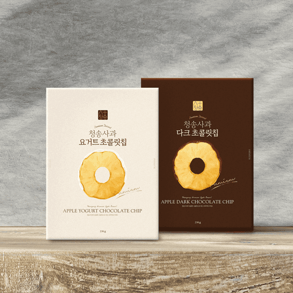 라벨 + 박스 | 청송 초코 사과칩 패키지 컨셉디자인 | 라우드소싱 포트폴리오. title=