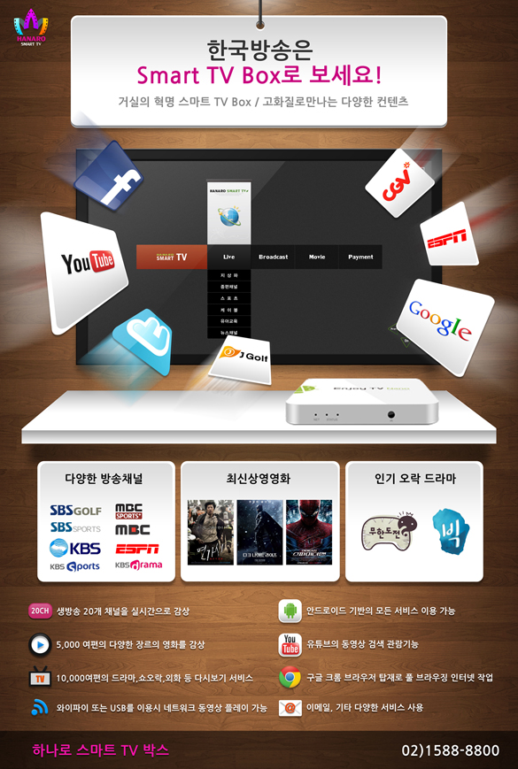의 하나로 Smart TV 셋트박스 홍보포스터 디자인 상세이미지