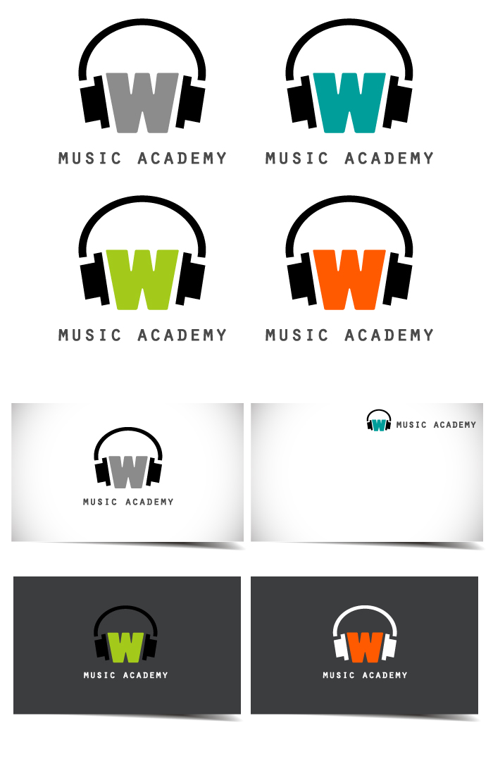 의 W music academy 로고 제작 의뢰합니다. 상세이미지